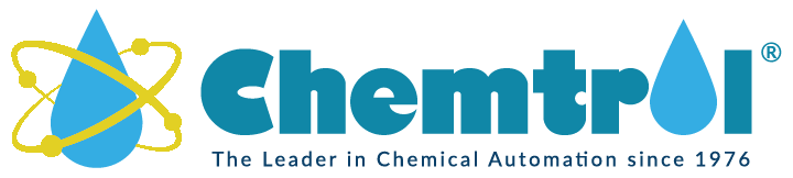 Chemtrrol logo, showcasing expertise in chemical automation since 1976. Emphasizes innovation in the industry with a water droplet and atom design.