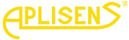Yellow logo of Aplisens, featuring a stylized font that emphasizes the brand name. Relevant for identifying the company's products and services.